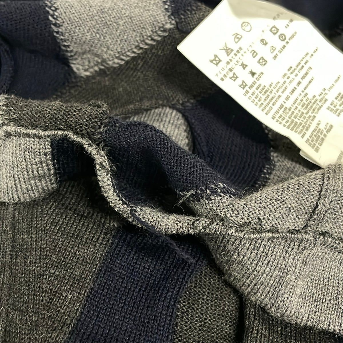 Miu Miu Cardigan 42 M Dark Gray Dark Navy Light Short Sleeve See Through Long — view 5