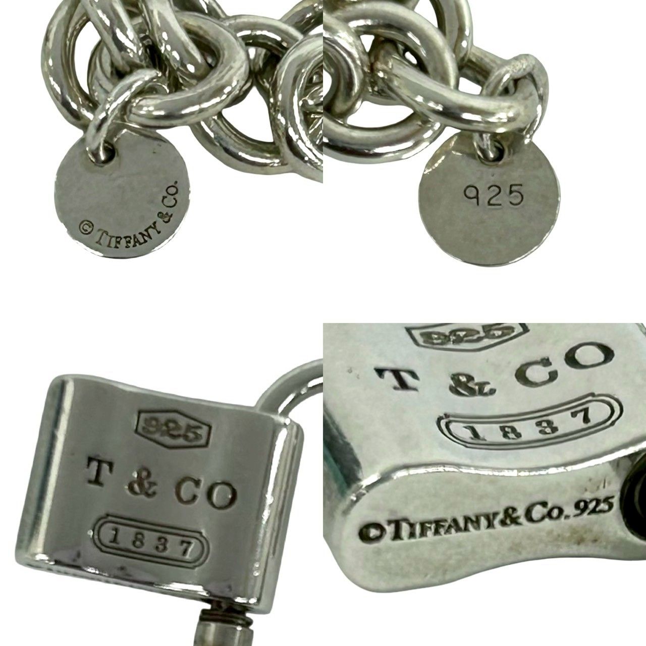 Tiffany & Co Box Vintage Cadena Lock Bracelet 925 Sterling Silver Bangle — view 3