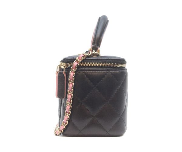 Chanel Black Pink Top Handle Chain Shoulder — view 4