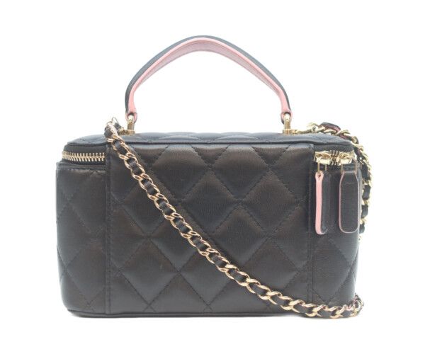 Chanel Black Pink Top Handle Chain Shoulder — view 3