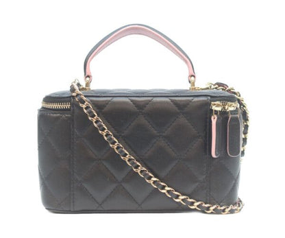 Chanel Black Pink Top Handle Chain Shoulder — view 3