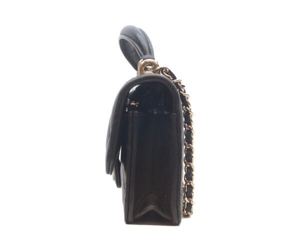Chanel Black Lamb Gold Top Handle Chain Clutch — view 2