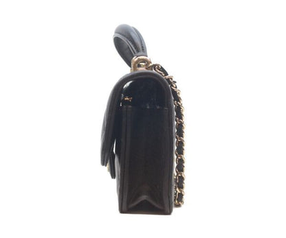 Chanel Black Lamb Gold Top Handle Chain Clutch — view 2