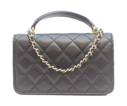 Chanel Black Lamb Gold Top Handle Chain Clutch — view 3