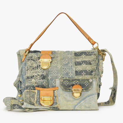 Louis Vuitton Patchwork Posty Messenger Bag Monogram Denim