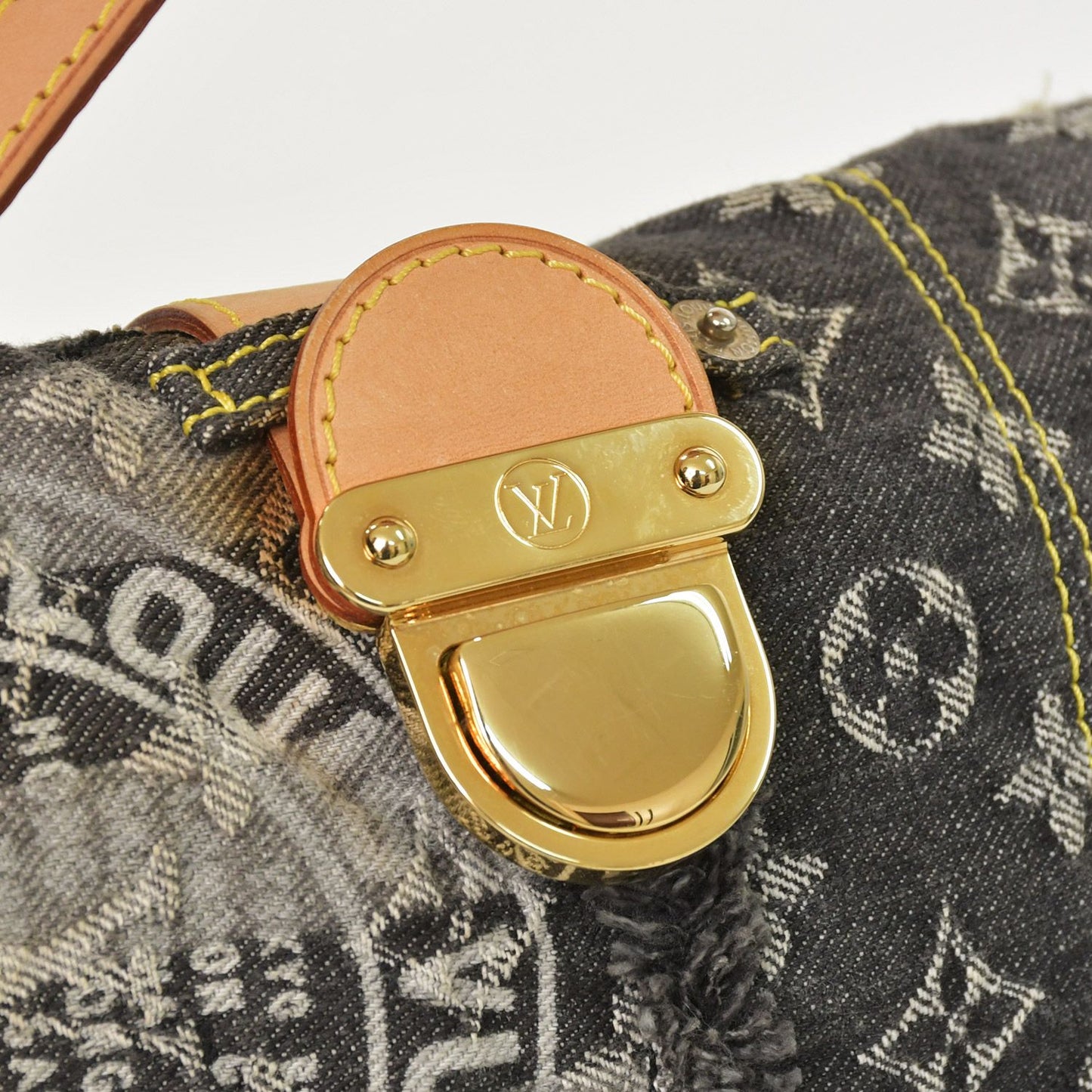 Louis Vuitton Monogram Denim Patchwork Posty Messenger Bag Gray — view 5