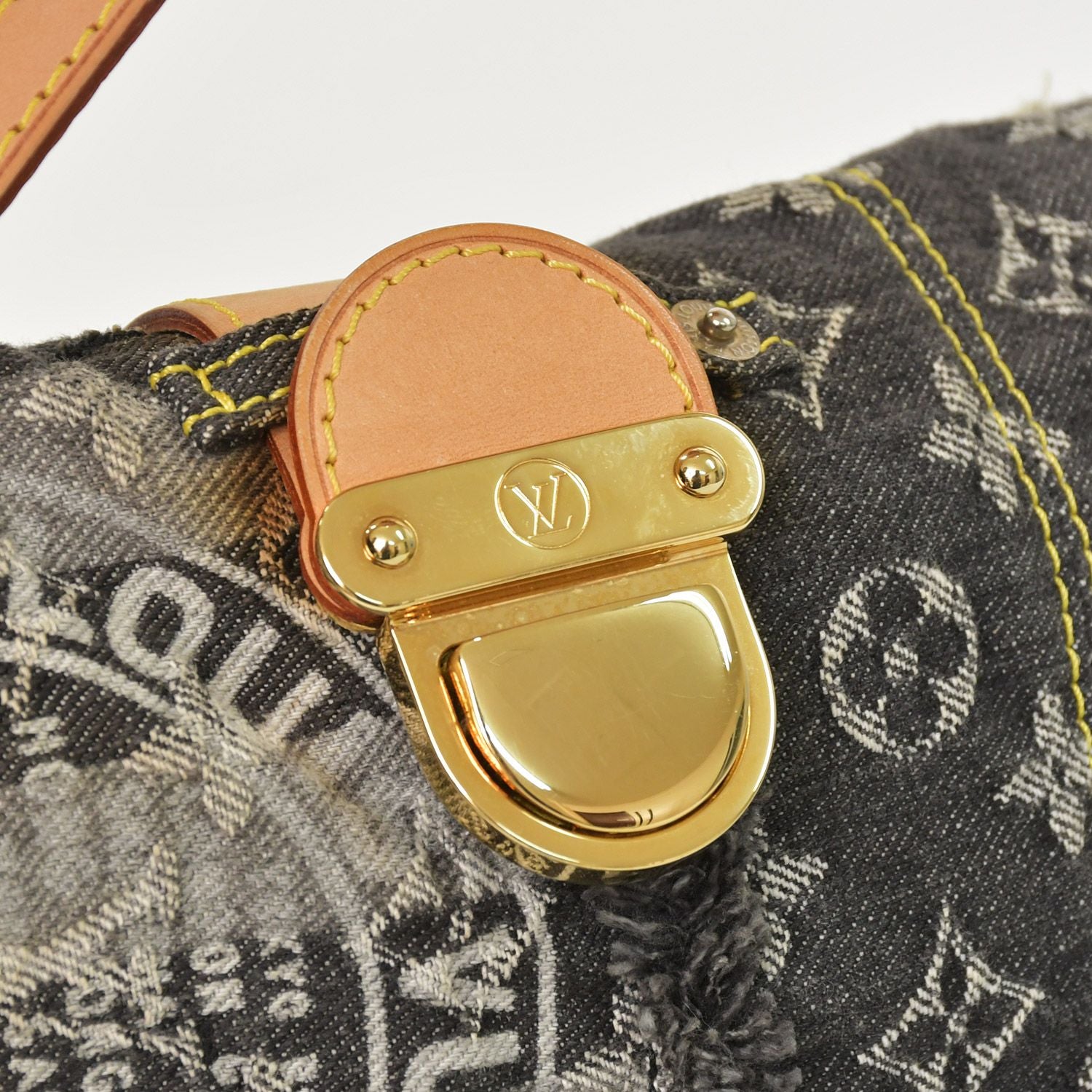 Louis Vuitton Monogram Denim Patchwork Posty Messenger Bag Gray — view 5