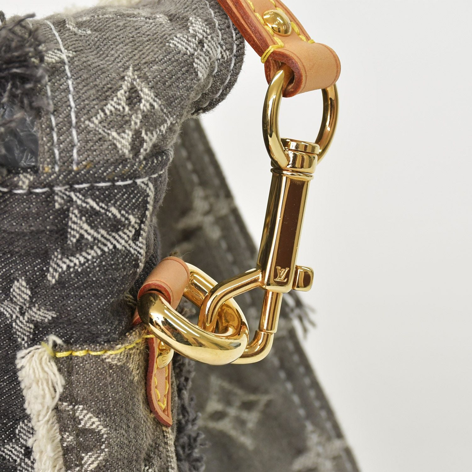 Louis Vuitton Monogram Denim Patchwork Posty Messenger Bag Gray — view 7