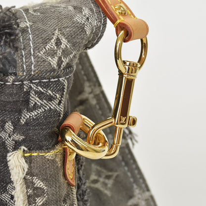 Louis Vuitton Monogram Denim Patchwork Posty Messenger Bag Gray — view 7