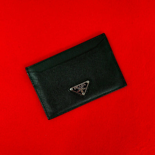 Prada Saffiano Leather Card Case Business Holder Black