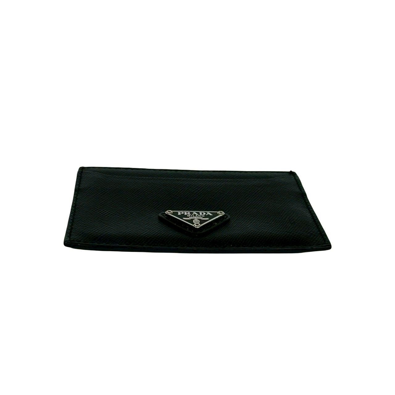 Prada Saffiano Leather Card Case Business Holder Black — view 6