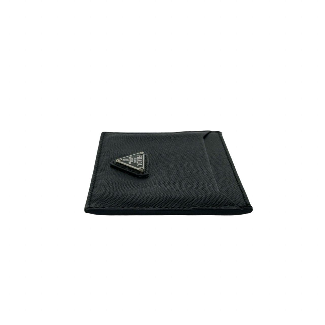 Prada Saffiano Leather Card Case Business Holder Black — view 5