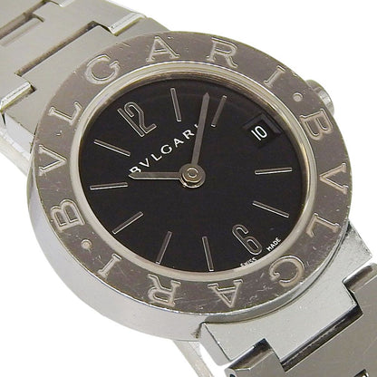 Bvlgari Stainless Steel Kuo Analog Display Black Dial Watch — view 3