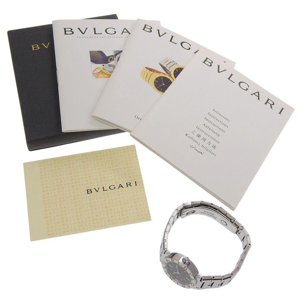 Bvlgari Stainless Steel Kuo Analog Display Black Dial Watch — view 9