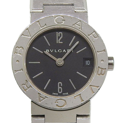 Bvlgari Stainless Steel Kuo Analog Display Black Dial Watch