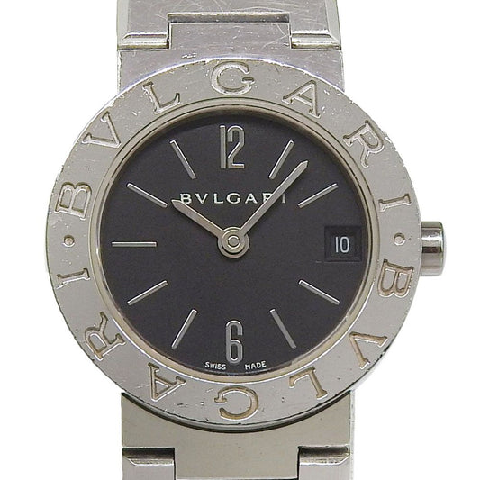 Bvlgari Stainless Steel Kuo Analog Display Black Dial Watch