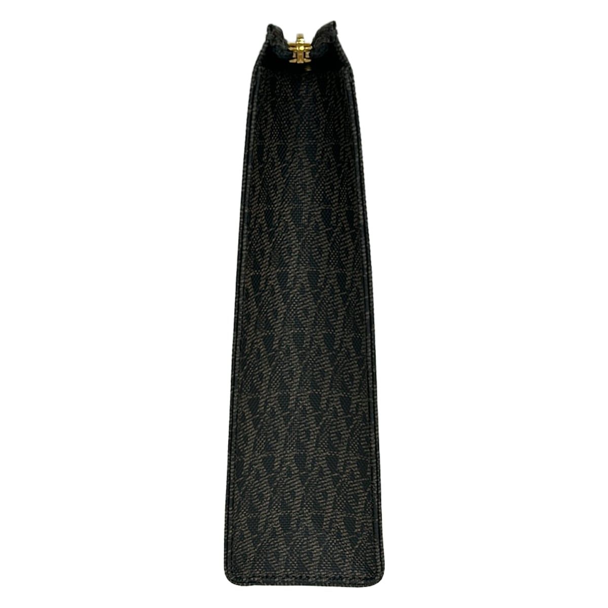 Saint Laurent Paris Clutch Classic Toile Monogram Dark Brown Black — view 2