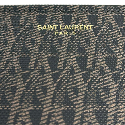 Saint Laurent Paris Clutch Classic Toile Monogram Dark Brown Black — view 8