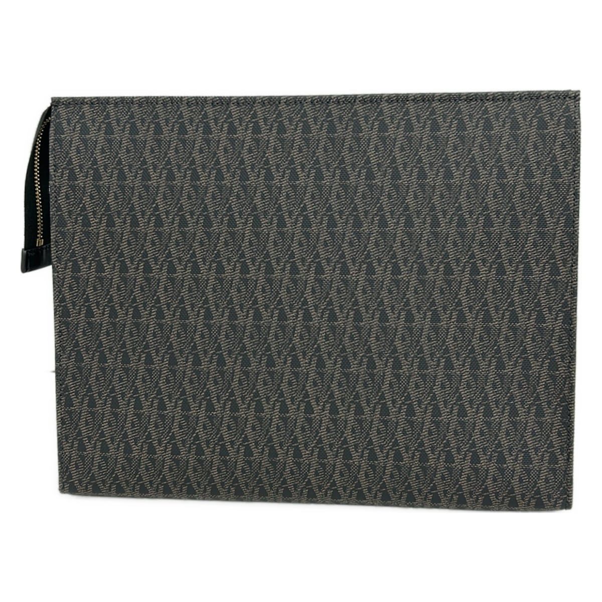 Saint Laurent Paris Clutch Classic Toile Monogram Dark Brown Black — view 3