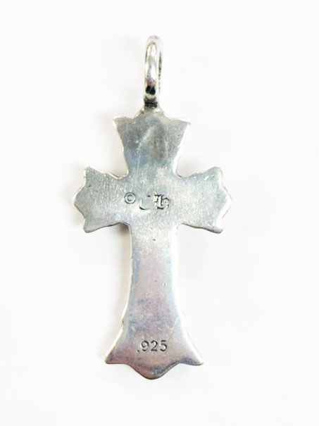 Chrome Hearts Dbl CH Crs P Dmnd Double CH Cross Charm Pave Diamond Silver — view 2