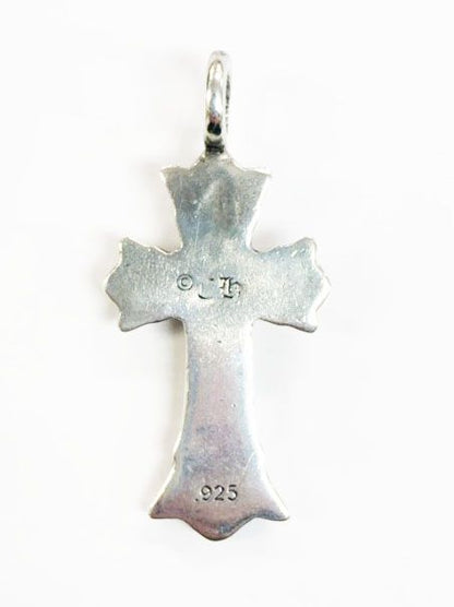 Chrome Hearts Dbl CH Crs P Dmnd Double CH Cross Charm Pave Diamond Silver — view 2