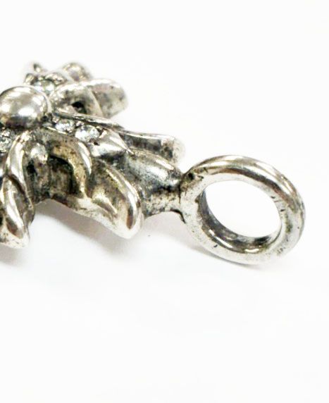 Chrome Hearts Dbl CH Crs P Dmnd Double CH Cross Charm Pave Diamond Silver — view 6