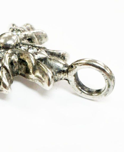 Chrome Hearts Dbl CH Crs P Dmnd Double CH Cross Charm Pave Diamond Silver — view 6