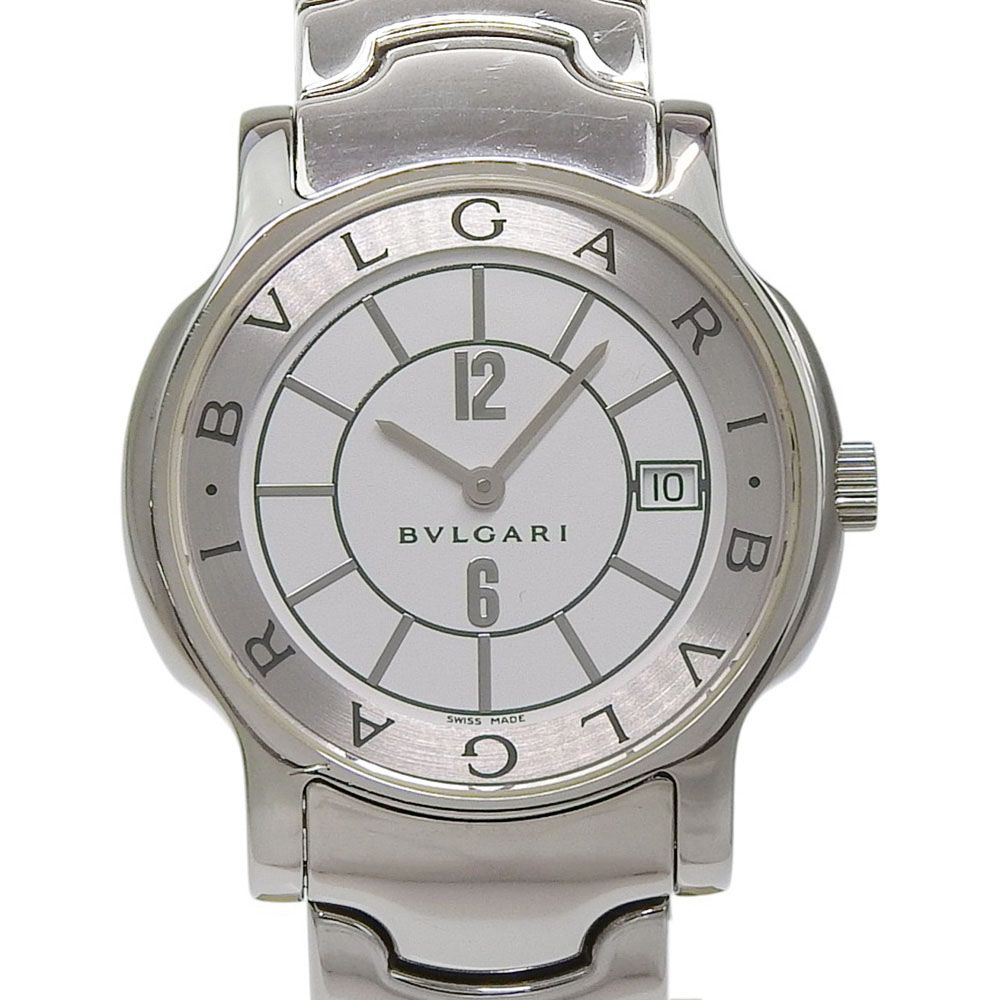 Bvlgari Solo Tempo Stainless Steel Kuo Analog Display White Dial Watch