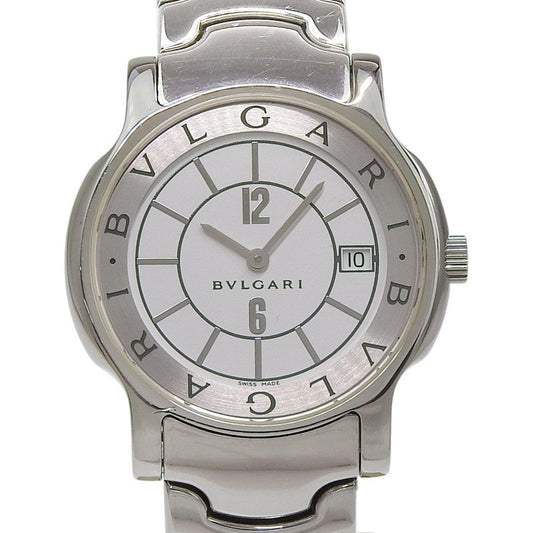 Bvlgari Solo Tempo Stainless Steel Kuo Analog Display White Dial Watch