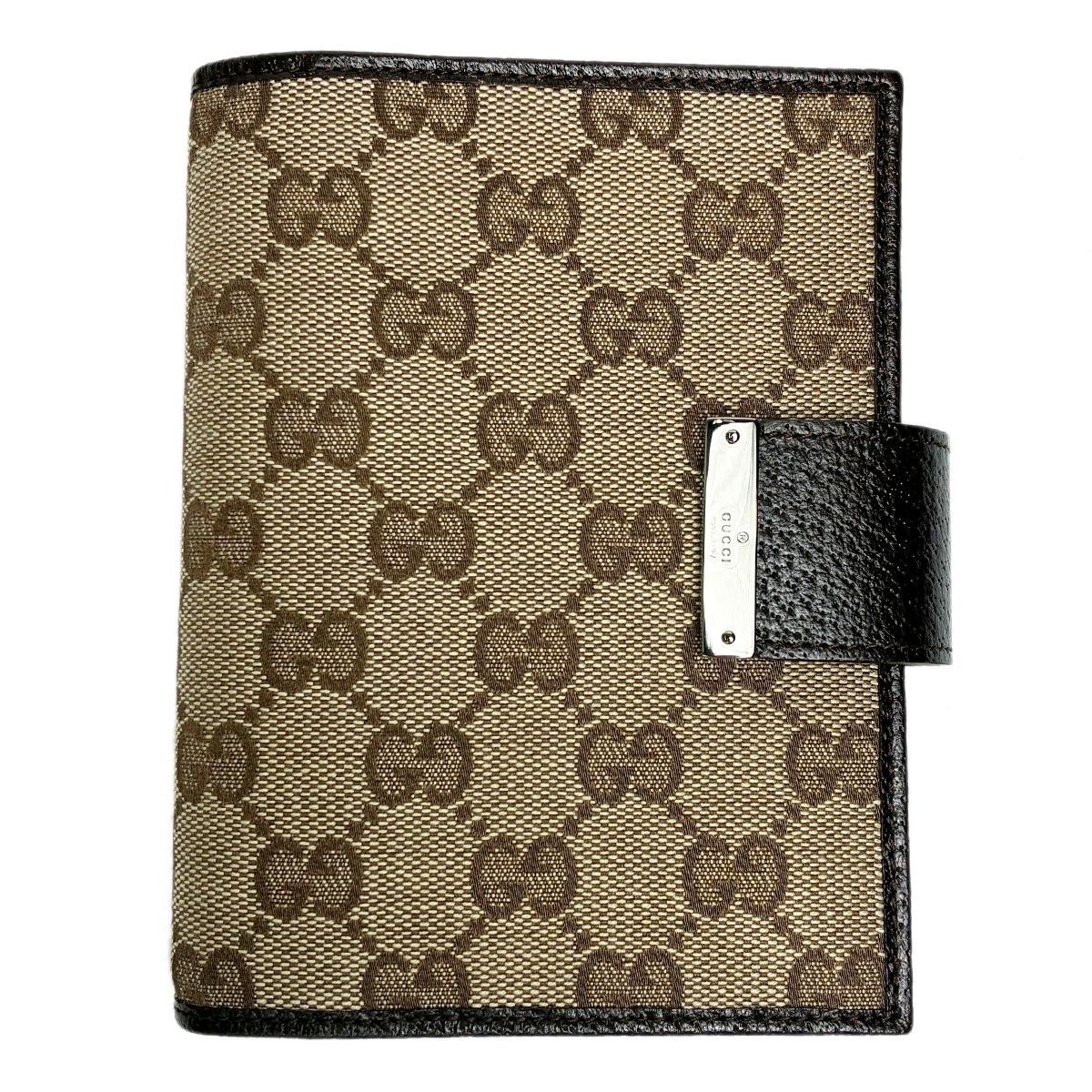 Gucci GG Canvas Agenda Notebook 6 Holes Leather