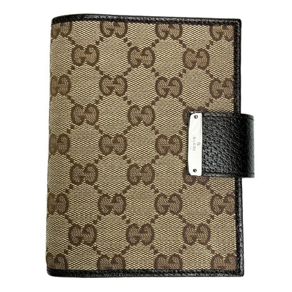Gucci GG Canvas Agenda Notebook 6 Holes Leather