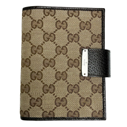 Gucci GG Canvas Agenda Notebook 6 Holes Leather
