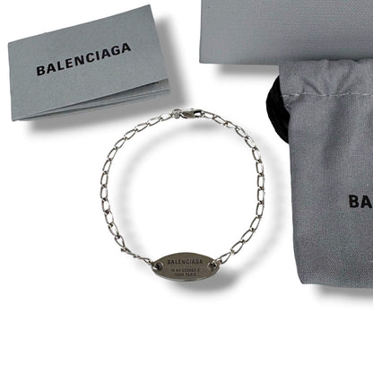 Balenciaga Everyday Bracelet Antique Silver Chain Anklet BB Logo