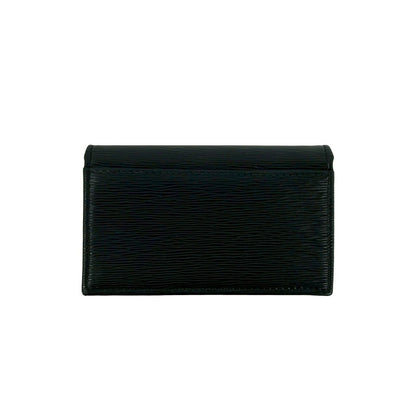 Prada Logo Gold Leather Card Case Business Holder Wallet Coin Purse Black — view 2