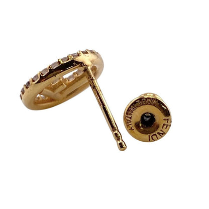 Fendi Rhinestone Earrings Gold — view 5