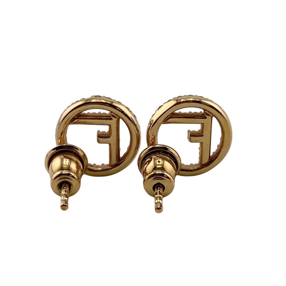 Fendi Rhinestone Earrings Gold — view 2