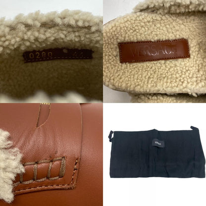 Versace Medusa Slide Sandals Leather Mules Brown — view 8