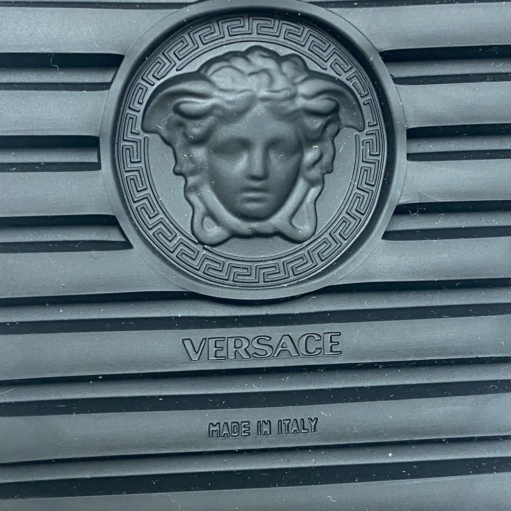 Versace Medusa Slide Sandals Leather Mules Brown — view 6