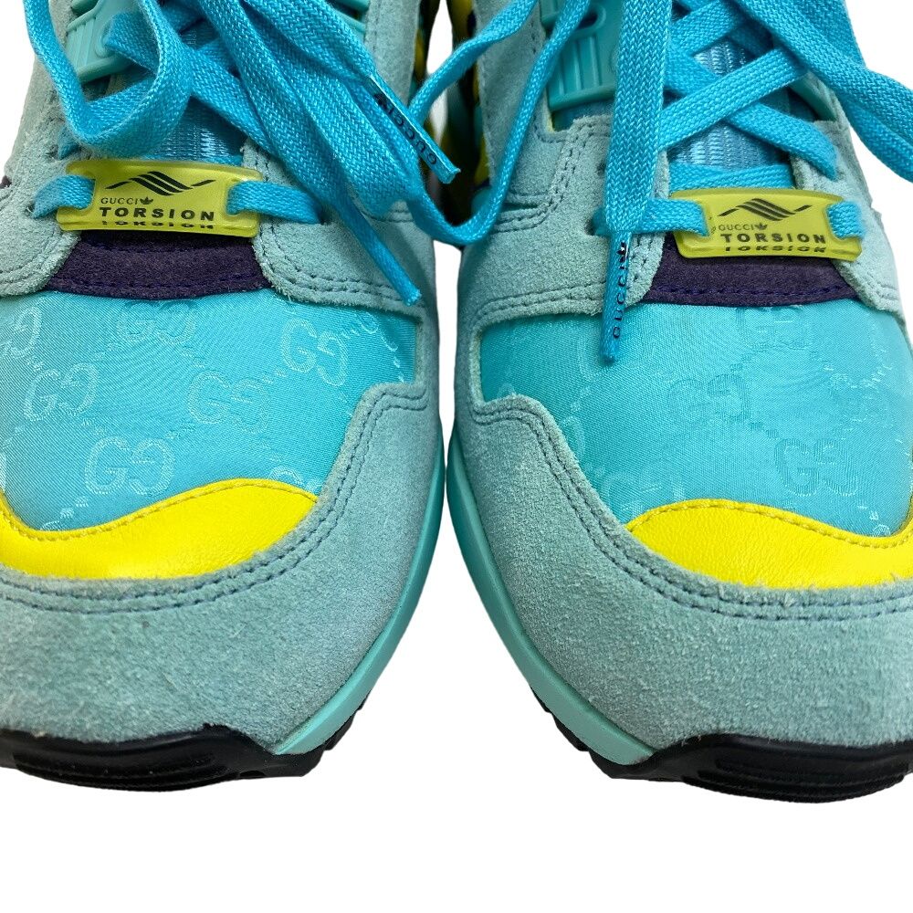 Gucci Adidas Torsion Suede Sneakers Light Blue — view 3