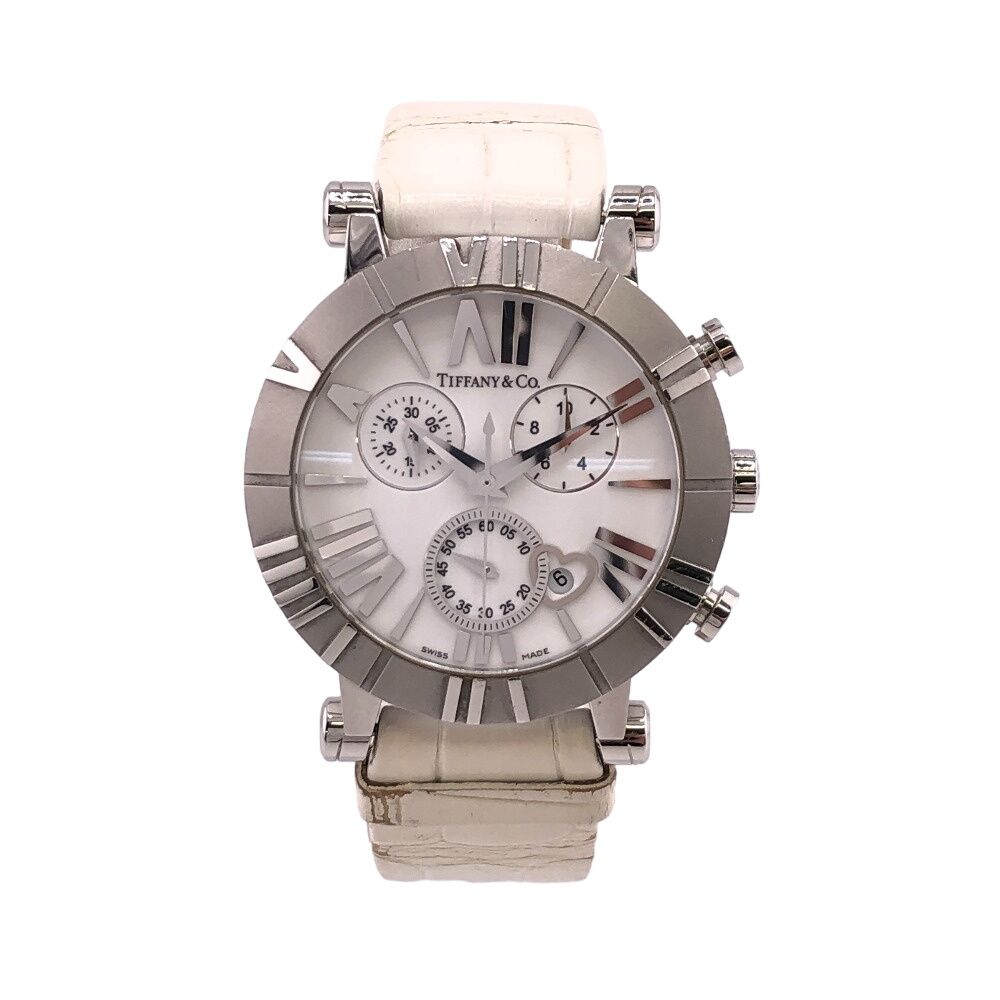 Tiffany & Co Chronograph Atlas Quartz Stainless Steel Watch Silver — view 2