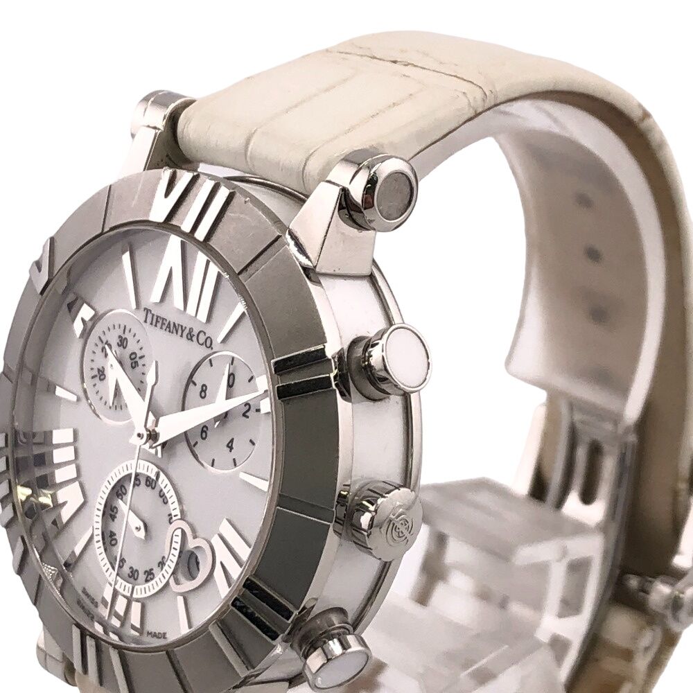 Tiffany & Co Chronograph Atlas Quartz Stainless Steel Watch Silver — view 3