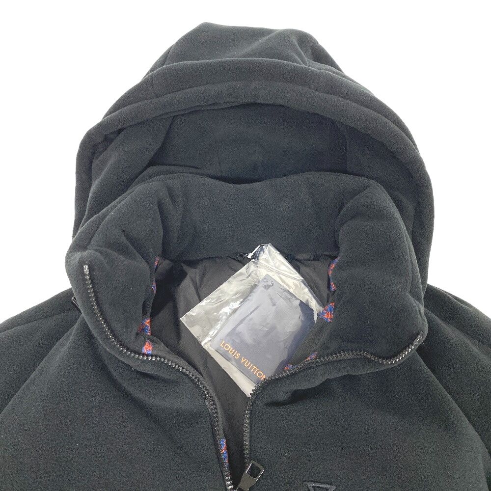 Louis Vuitton Bimaterial Hooded 48 Polyester Down Jacket Black — view 3