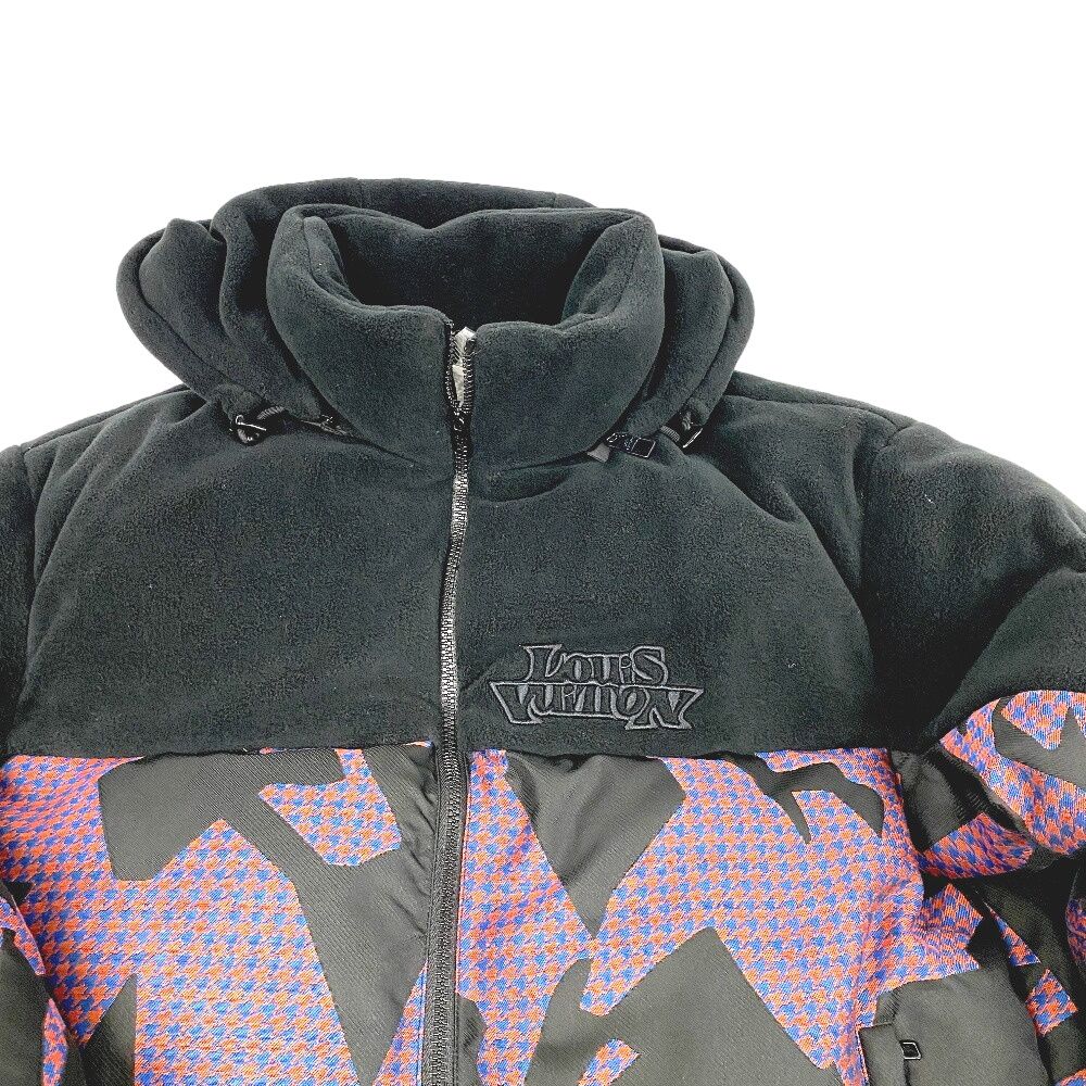 Louis Vuitton Bimaterial Hooded 48 Polyester Down Jacket Black — view 6