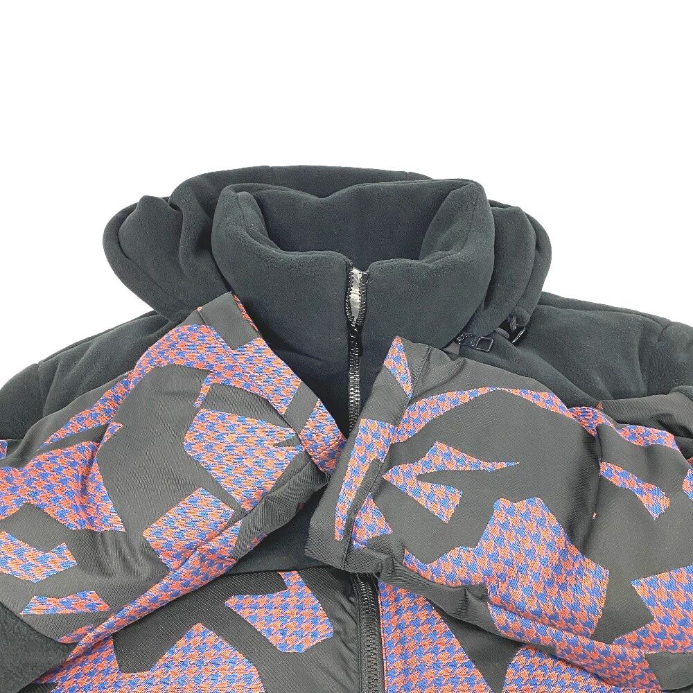 Louis Vuitton Bimaterial Hooded 48 Polyester Down Jacket Black — view 5