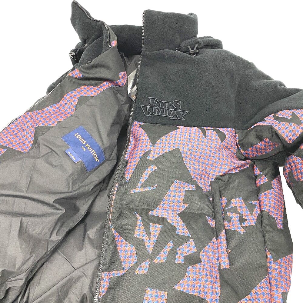 Louis Vuitton Bimaterial Hooded 48 Polyester Down Jacket Black — view 7