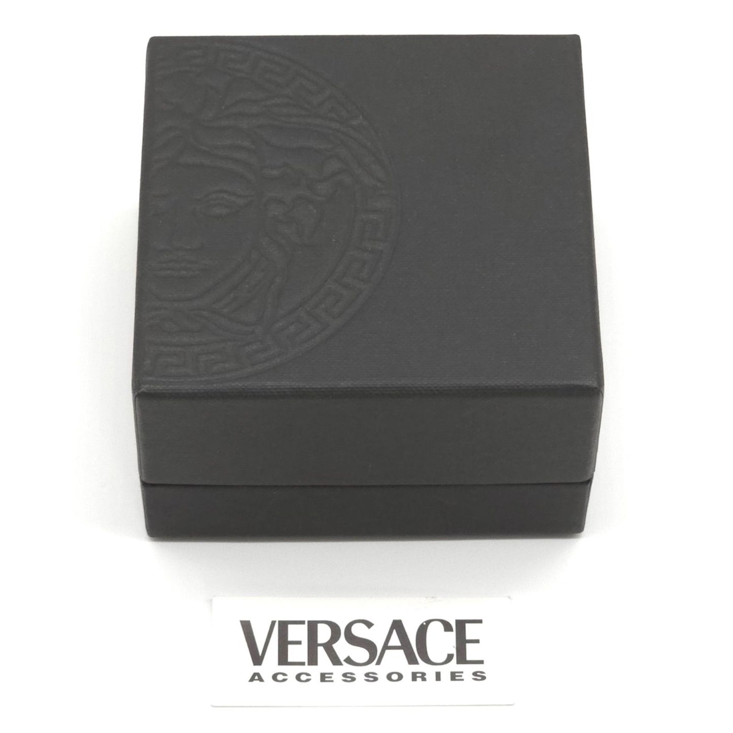 Versace Oval Plate Beads Bracelet 18.2 22 cm Greca Cross Black Color Silver — view 8