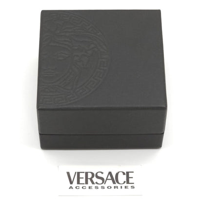 Versace Oval Plate Beads Bracelet 18.2 22 cm Greca Cross Black Color Silver — view 8
