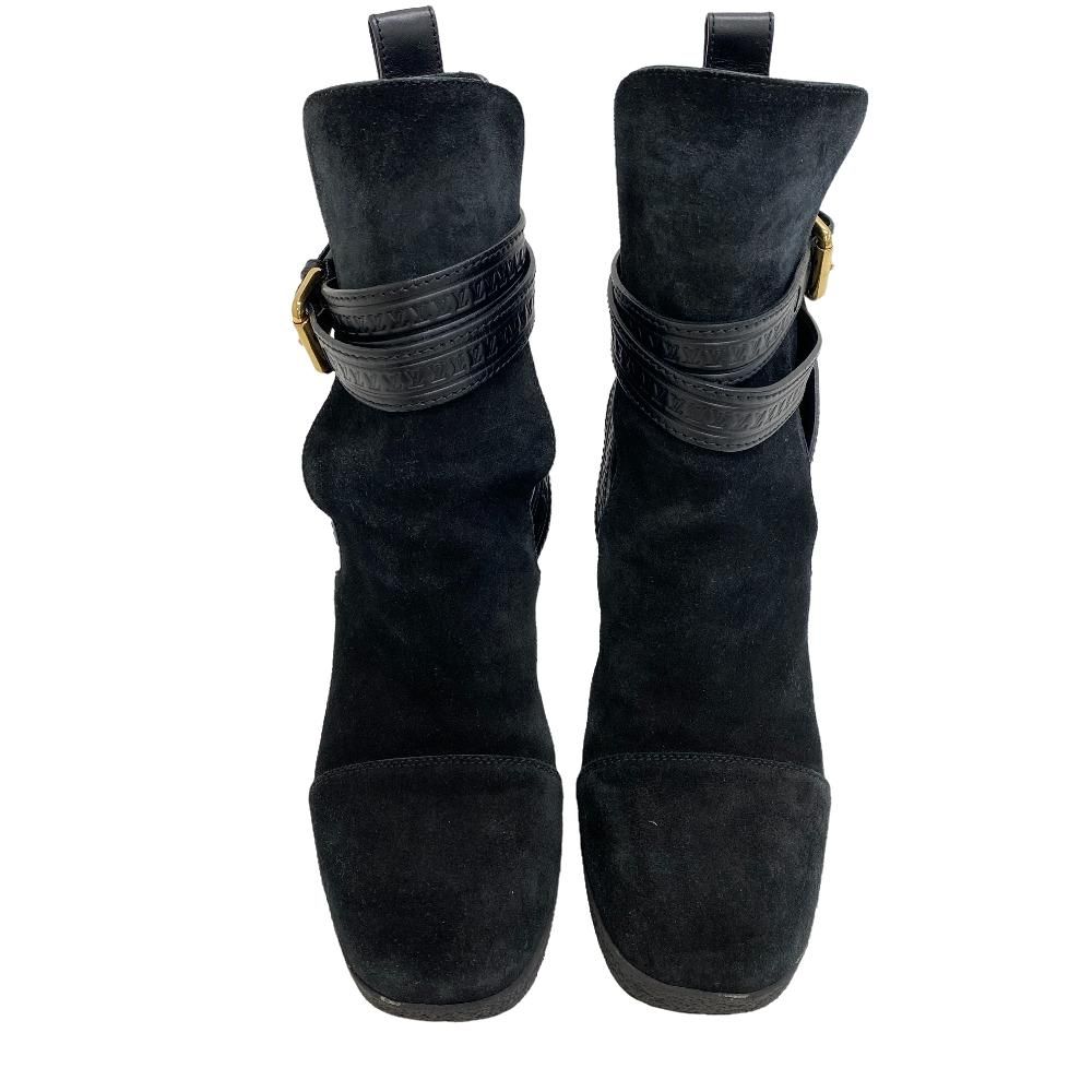 Louis Vuitton Suede Boots Black — view 2