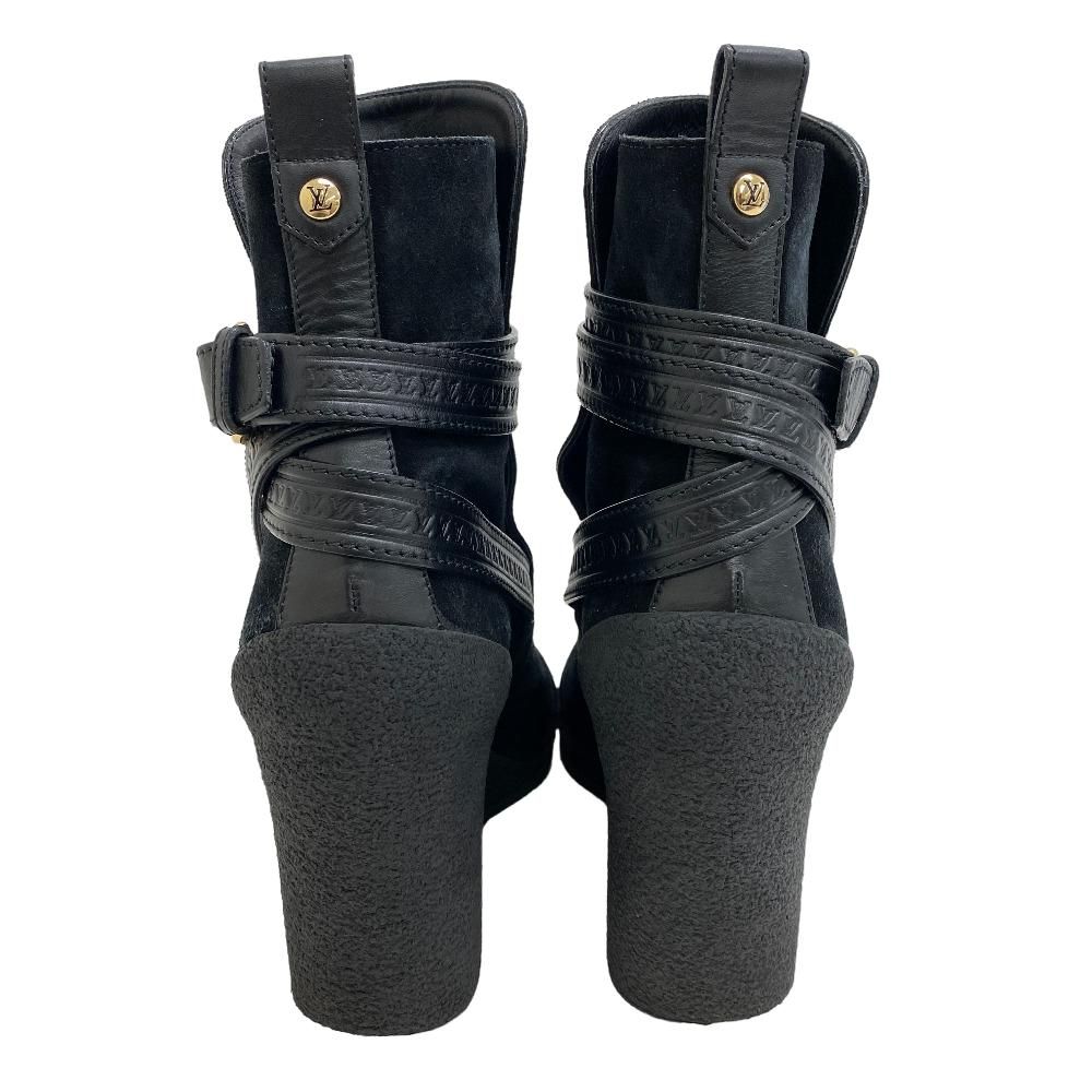 Louis Vuitton Suede Boots Black — view 5