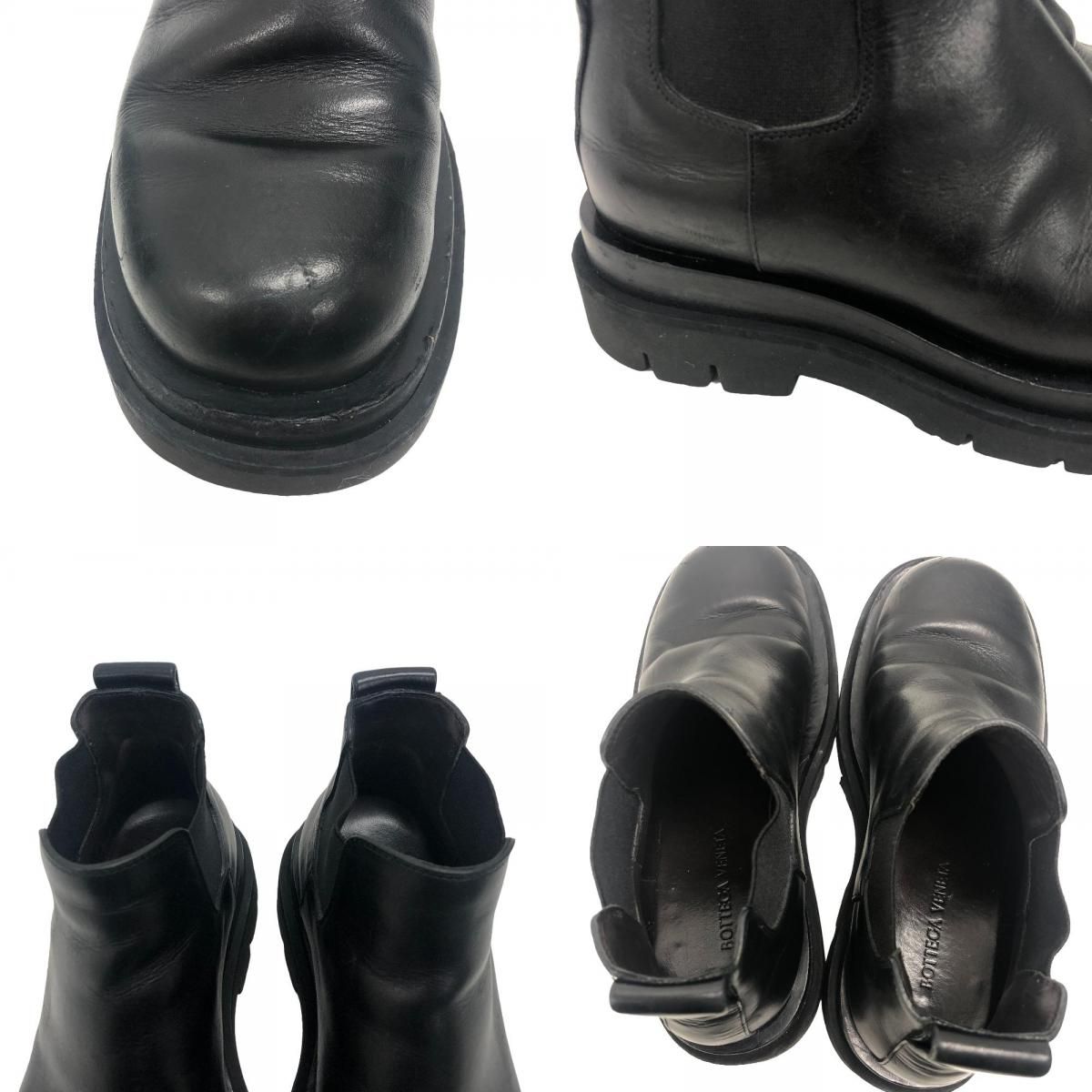 Bottega Veneta Rug Side Gore Boots Leather Black — view 8